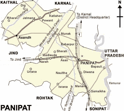 Map of Panipat, Haryana